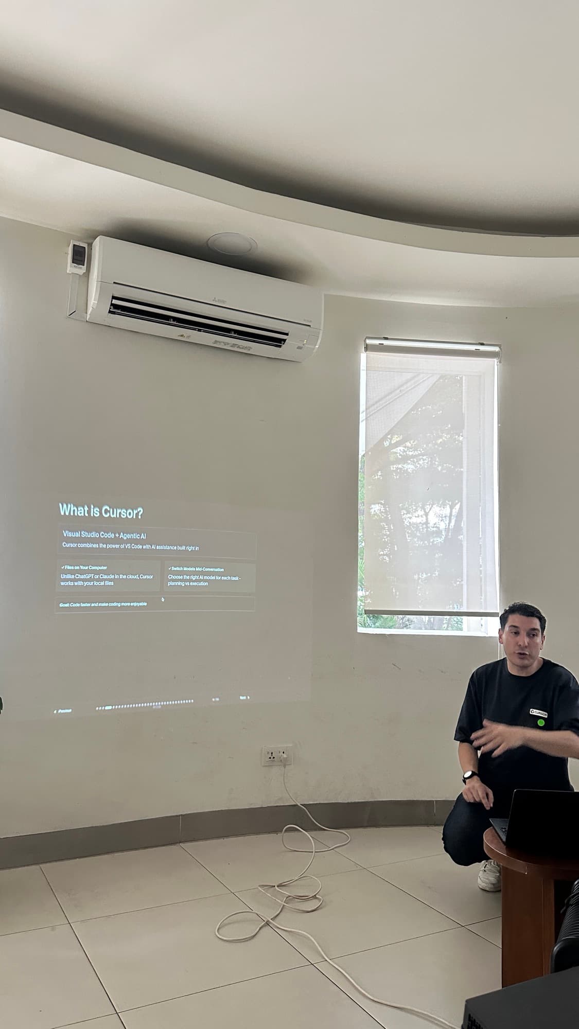 Luis Fernando Romero Calero teaching at Cafe Cursor Phnom Penh