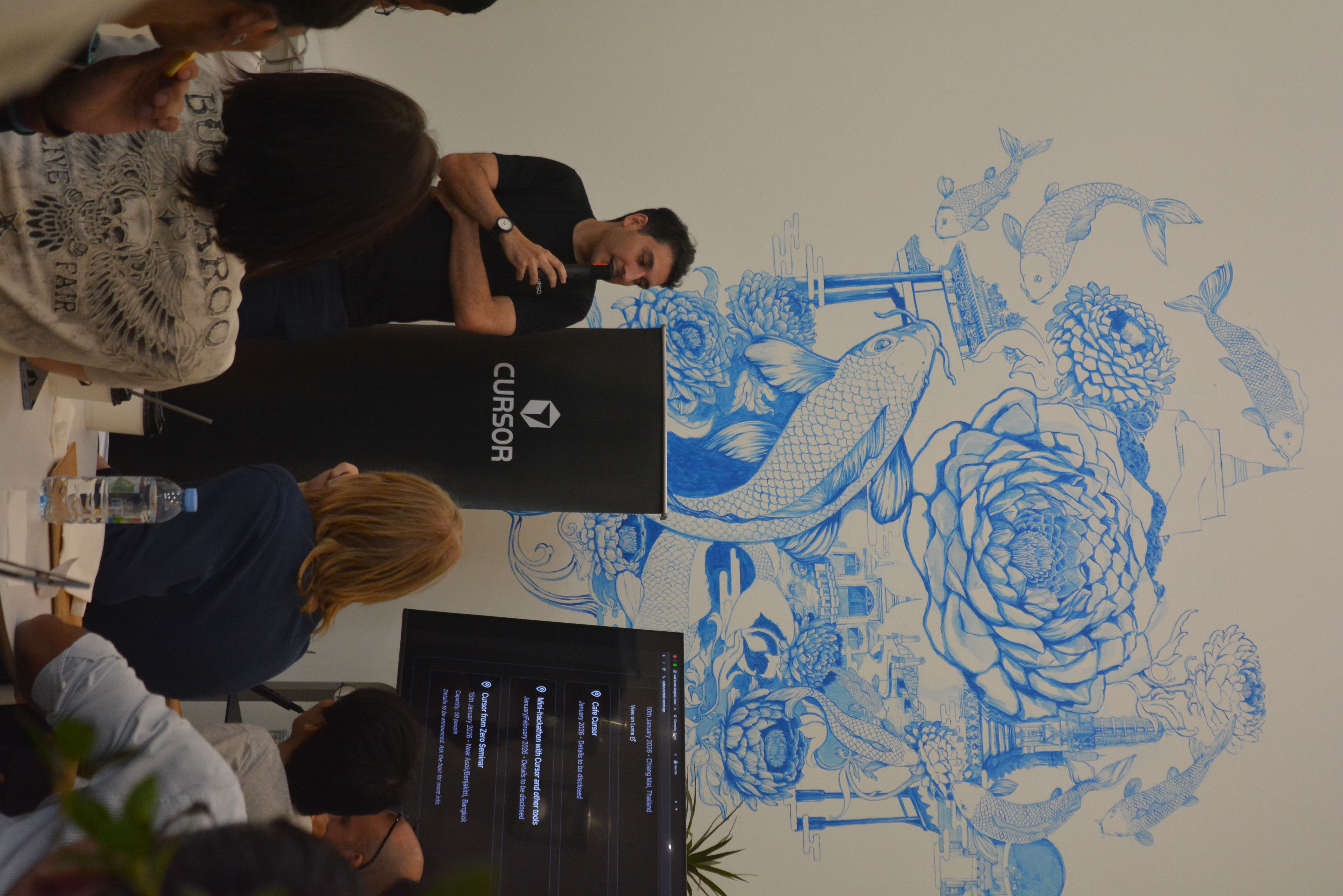 Luis presenting at Café Cursor Bangkok